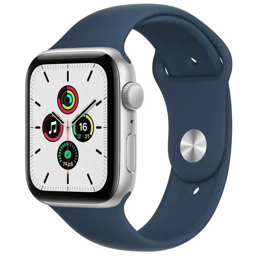 Умные часы APPLE Watch SE 44mm Silver Aluminium Case with Abyss Blue Sport Band MKQ43RU/A
