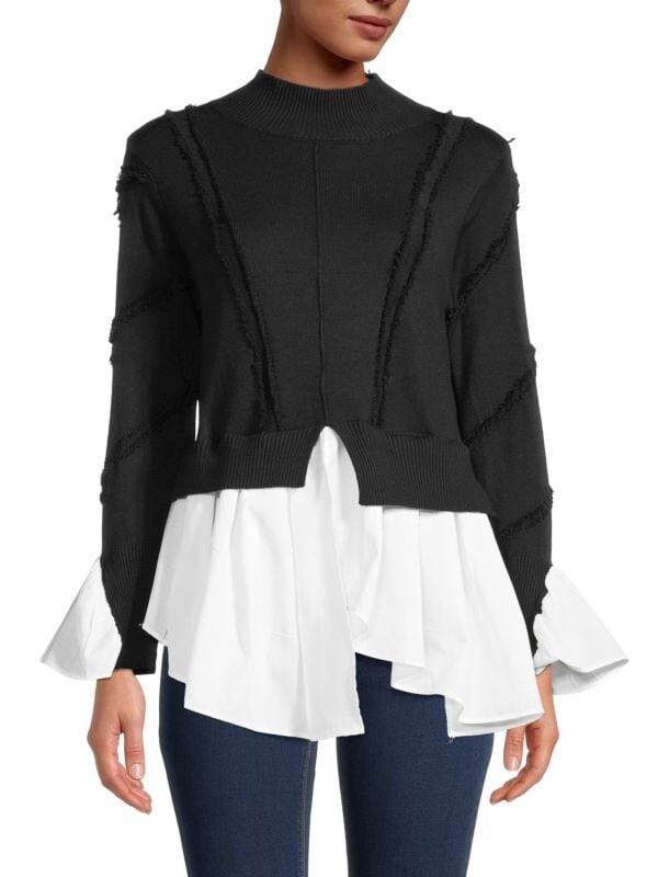 Топ с оборками по краю Avantlook Black white