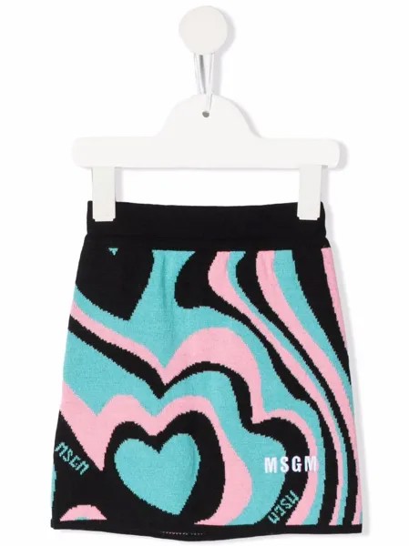MSGM Kids юбка мини с вышитым логотипом