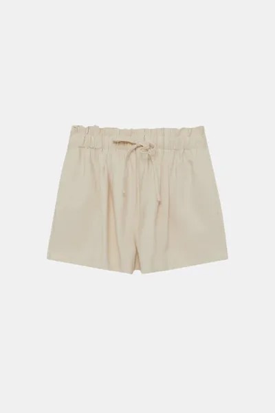 Шорты-бермуды Pull&Bear paperbag, бежевый