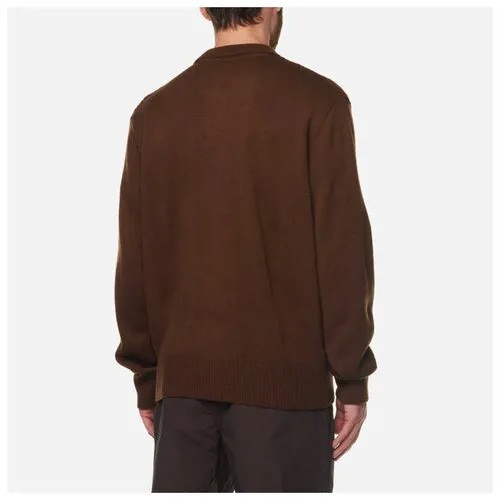 Мужской свитер thisisneverthat Chain Zip Up Polo коричневый, Размер XL