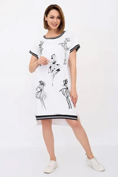 Платье женское LikaDress 18-1728 белое 56-58 RU