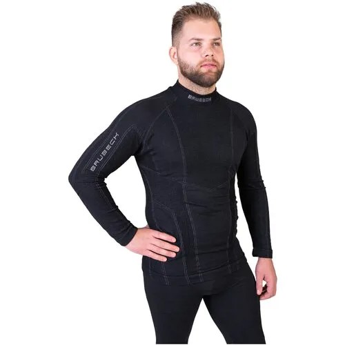 Термобелье кофта Brubeck с шерстью мериноса мужская 61% содержания шерсти лонгслив водолазка свитер