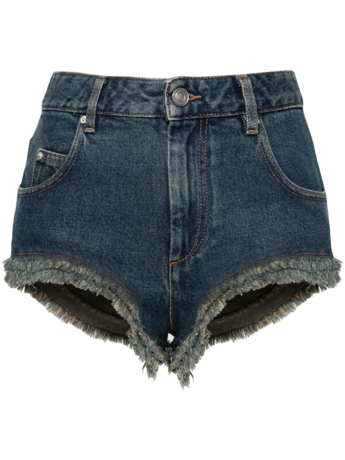 ISABEL MARANT джинсовые шорты Eneidao с бахромой, синий