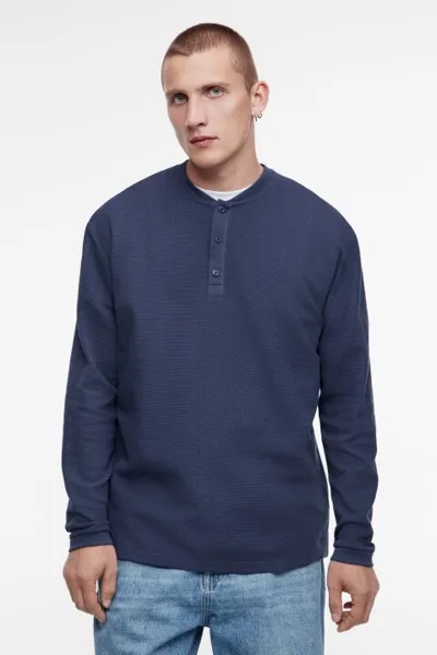 Лонгслив oversize хлопковый с застежкой на груди