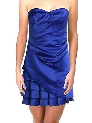 CALVIN KLEIN Женское синее коктейльное платье-футляр без рукавов длиной выше колена 12