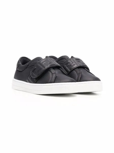 Fendi Kids кроссовки на липучках с логотипом