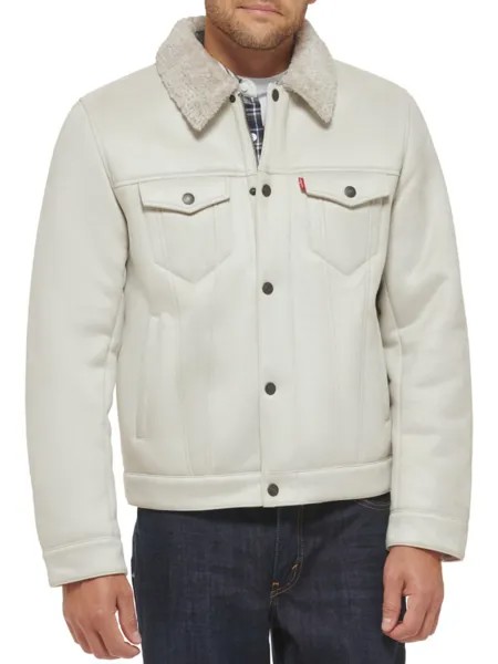 Классический бомбер на подкладке из искусственной овчины Levi'S, цвет Cream