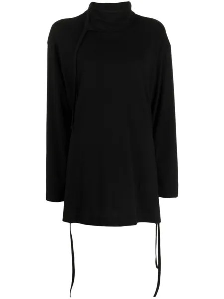 Yohji Yamamoto блузка с высоким воротником, черный