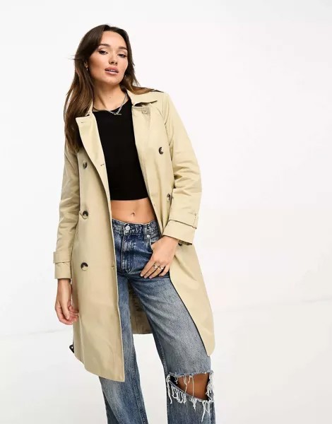 Бежевый тренч Stradivarius