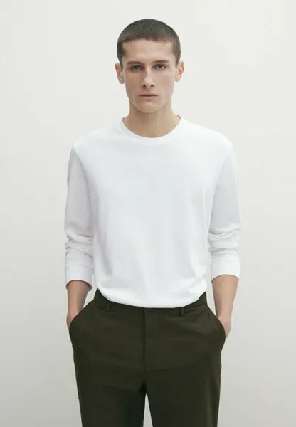 Футболка с длинным рукавом Massimo Dutti, белая