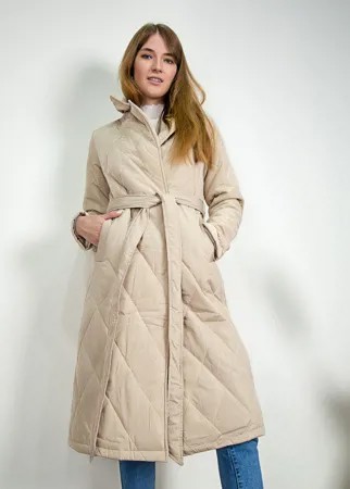Пальто женское STOLNIK B317 + пояс (52, Бежевый)