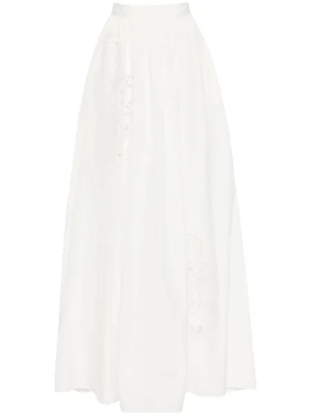 Elie Saab юбка макси с вышивкой, белый