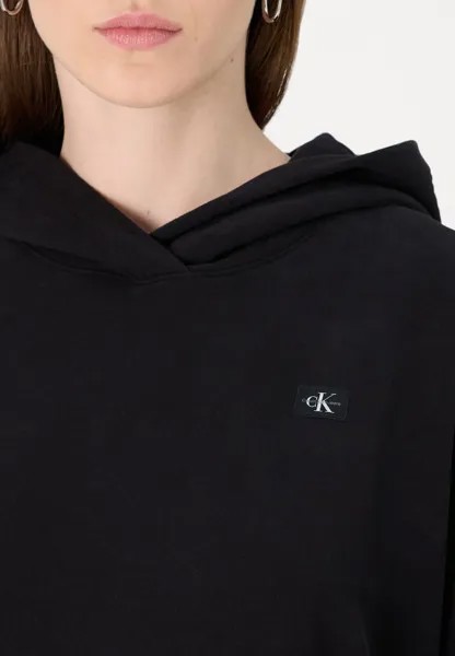 Спортивный свитер LABEL PEACHED HOODIE Calvin Klein, черный