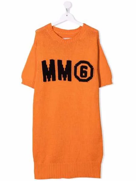 MM6 Maison Margiela Kids трикотажное платье с логотипом