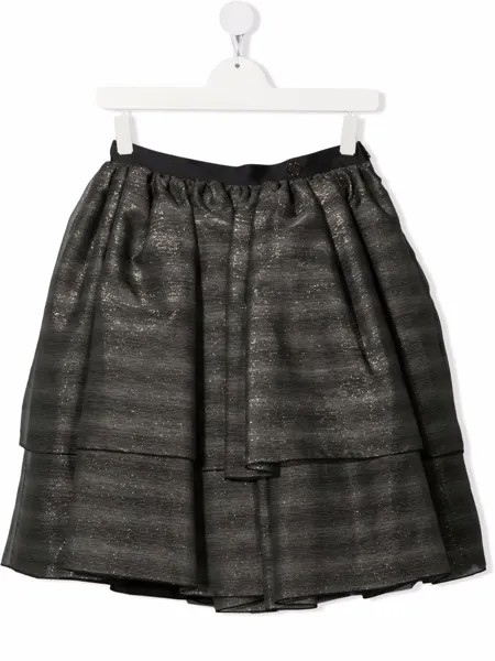 ELIE SAAB JUNIOR ярусная мини-юбка в полоску