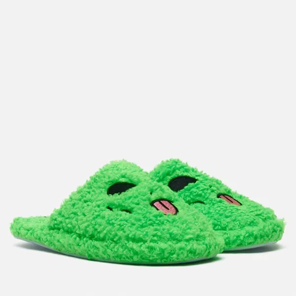 Тапочки Ripndip Alien Face Fuzzy House Slippers зелёный, размер 45-47.5 EU