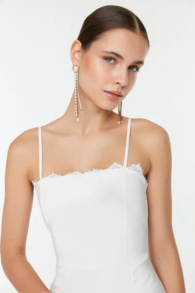 Вечернее платье из кружева цвета экрю TPRSS22EL2886 Trendyol