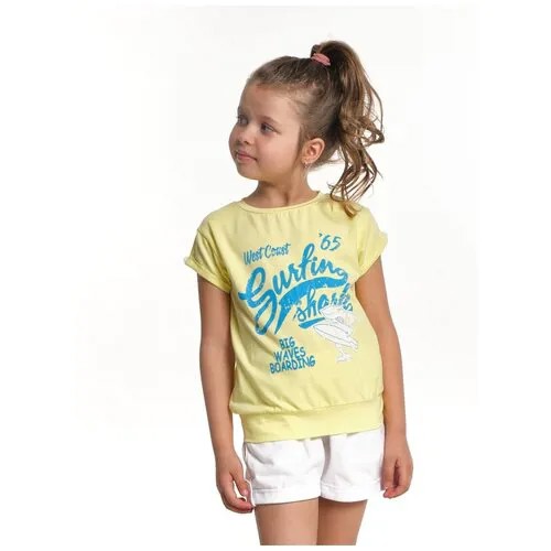 Футболка Mini Maxi, хлопок, размер 110, желтый