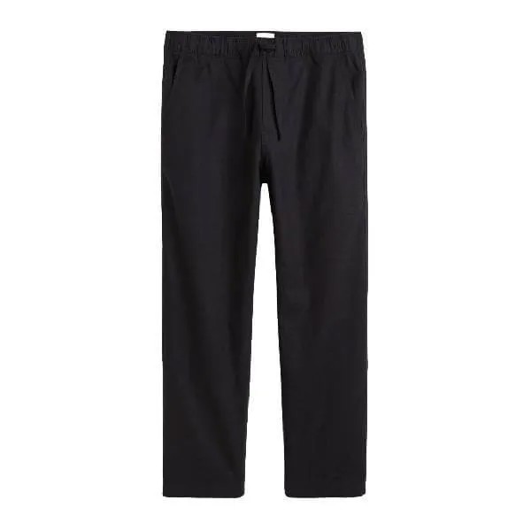 Спортивные брюки из смесового льна H&M Relaxed Fit, черный