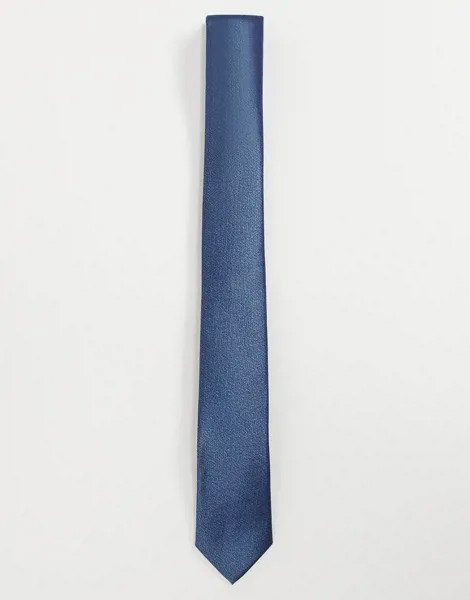 Шелковый галстук премиум-класса синего цвета Topman-Голубой