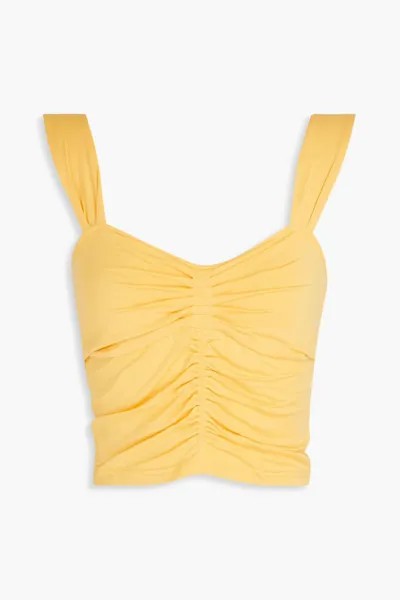 Топ из эластичного джерси со сборками Derek Lam 10 Crosby, желтый