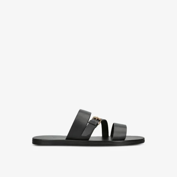 Сандалии Ifiklis из кожи с тройным ремешком Ancient Greek Sandals, черный