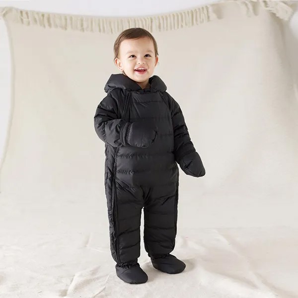 Детский цельный пуховик, комбинезон для новорожденных, облегающий костюм на сезон для мальчиков и девочек, теплый облегающий костюм, зимний...