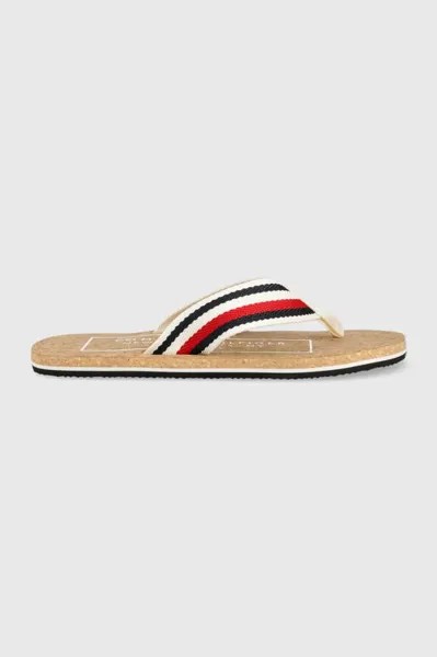 Шлепанцы HILFIHER CORK BEACH SANDAL Tommy Hilfiger, белый
