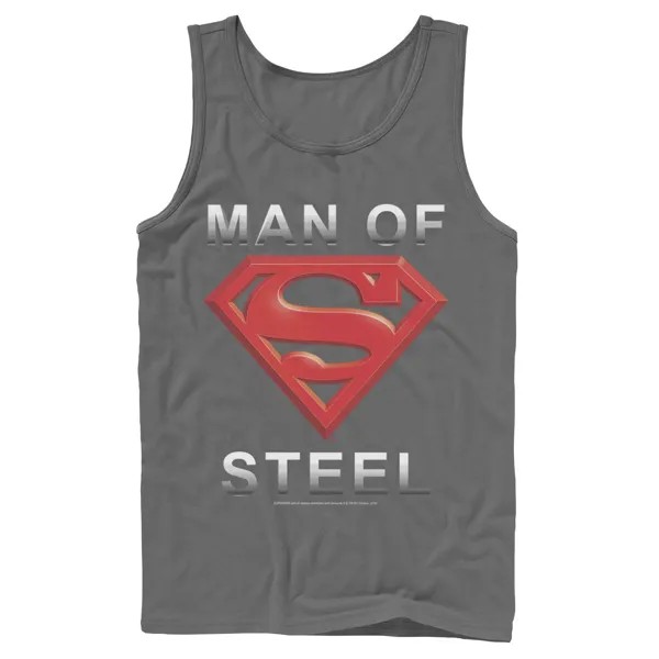 Мужская майка с текстовым логотипом DC Comics Superman Man Of Steel