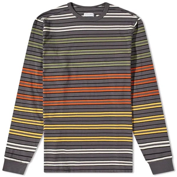 Футболка POP Trading Company Long Sleeve Rainbow Stripe Logo Tee