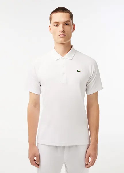 Белая мужская футболка-поло sport стандартного кроя Lacoste