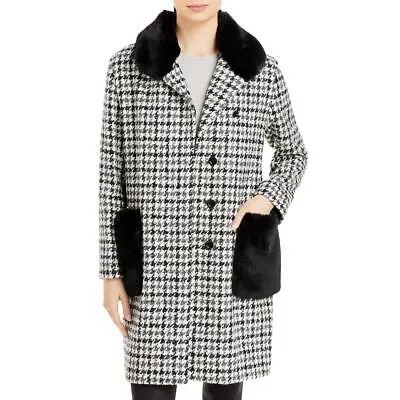 Женское черно-белое пальто миди из искусственного меха Cinzia Rocca, нарядное пальто из искусственного меха, верхняя одежда 4 BHFO 5256