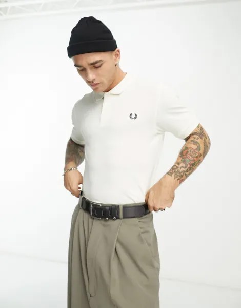 Кремовая однотонная рубашка-поло Fred Perry