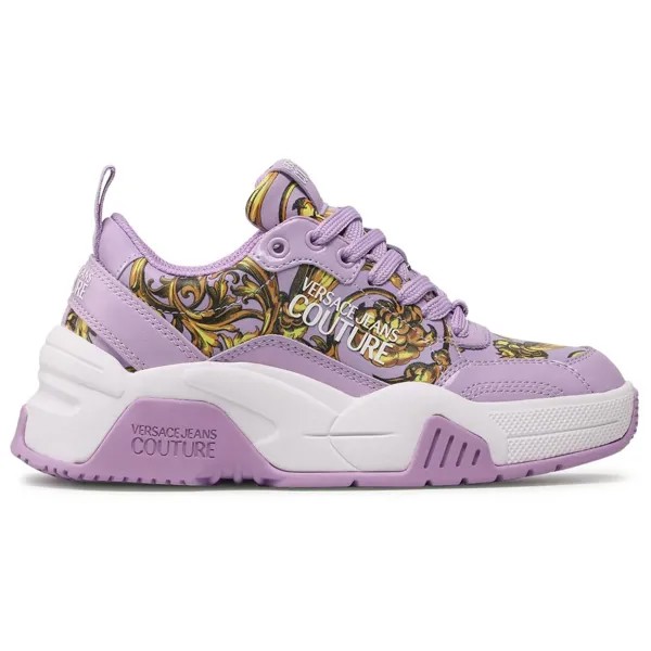 Женские кроссовки Versace Jeans из телячьей кожи, фиолетовый