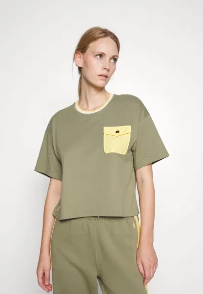 Футболка с принтом Boxy Crewneck Polo Ralph Lauren, цвет sage green