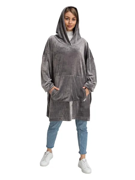 Туника женская Routemark Blanket Hoodie Travel серая one size