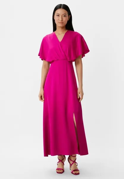 Платье макси MIT DRAPIERUNG UND BEINSCHLITZ comma, цвет fuchsia