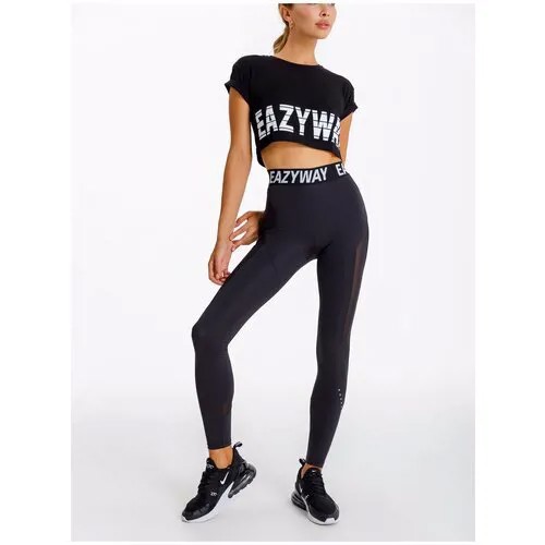 Леггинсы женские, лосины женские, тайтсы Energy Shine (L, черный), EAZYWAY