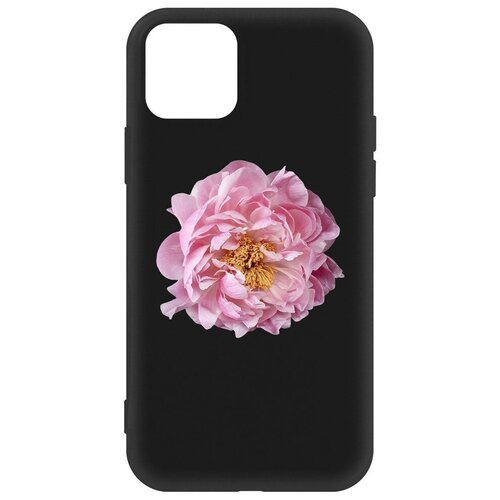 Чехол-накладка Krutoff Soft Case Женский день - Розовый пион для Apple iPhone 12 Pro Max черный
