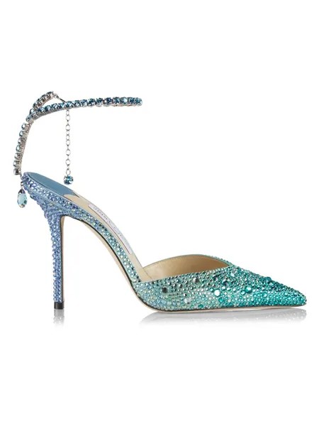 Сатиновые туфли-лодочки Saeda 100MM с кристаллами Jimmy Choo