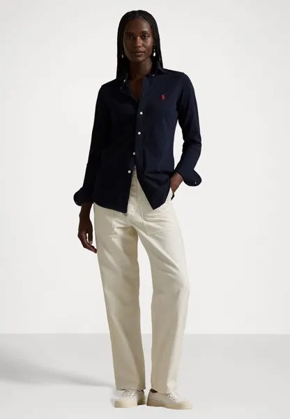 Рубашка SLIM FIT KNIT COTTON OXFORD SHIRT Ralph Lauren, темно-синий