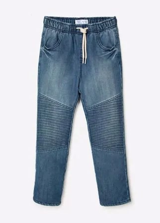 Утеплённые байкерские джинсы Straight для мальчика Gloria Jeans