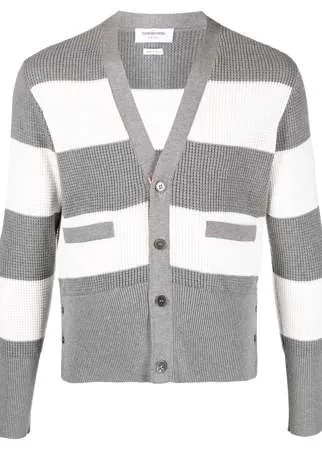Thom Browne фактурный кардиган в стиле колор-блок