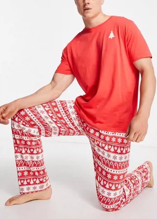 Новогодняя пижама с принтом Фэйр-Айл Brave Soul Christmas-Красный