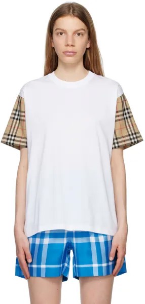 Белая футболка в клетку Vintage Check Burberry, цвет White