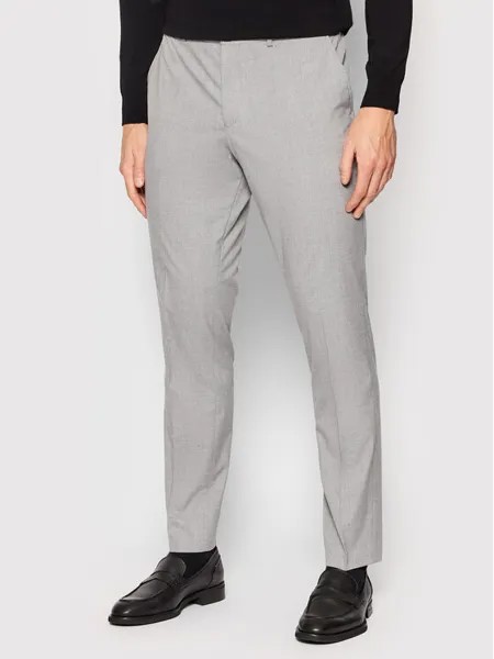 Костюмные брюки узкого кроя Selected Homme, серый