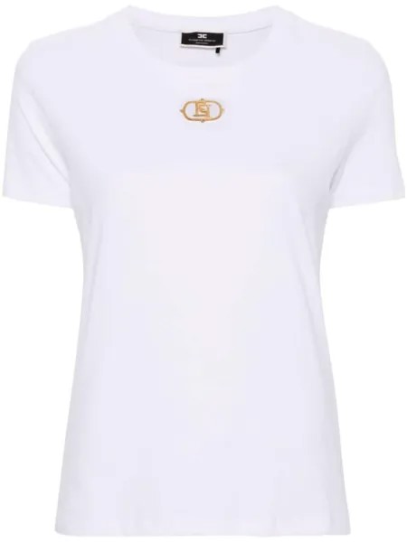 Elisabetta Franchi футболка с логотипом, белый