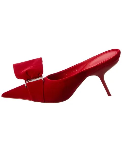 Бархатные туфли Ferragamo с асимметричным бантом и бантом Salvatore Ferragamo, красный