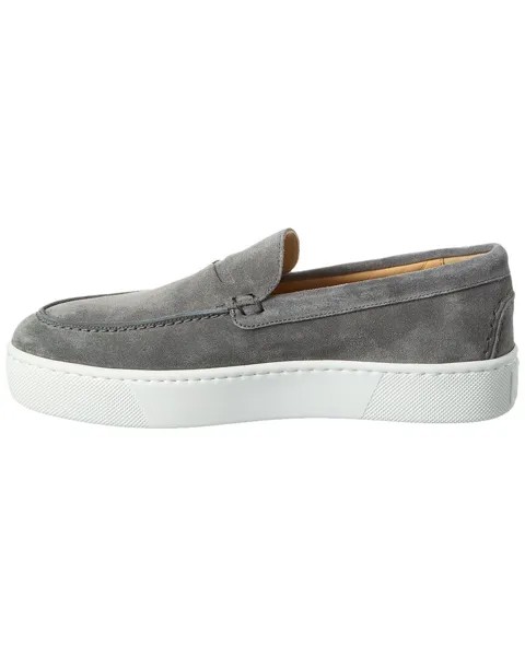 Christian Louboutin Paqueboat Замшевые кроссовки на платформе, серый